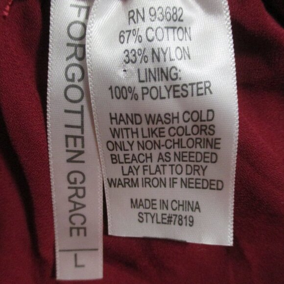 Forgotten Grace top cranberry/deep red feminine lacy with stretch size L - Picture 2 of 8